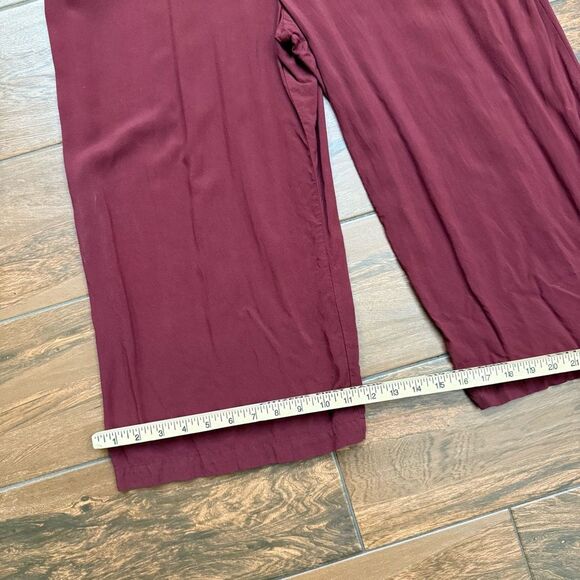 Universal Thread Maroon Jumpsuit Cropped Flowy Sleeveless Pockets Pantsuit Sz L - Picture 6 of 8